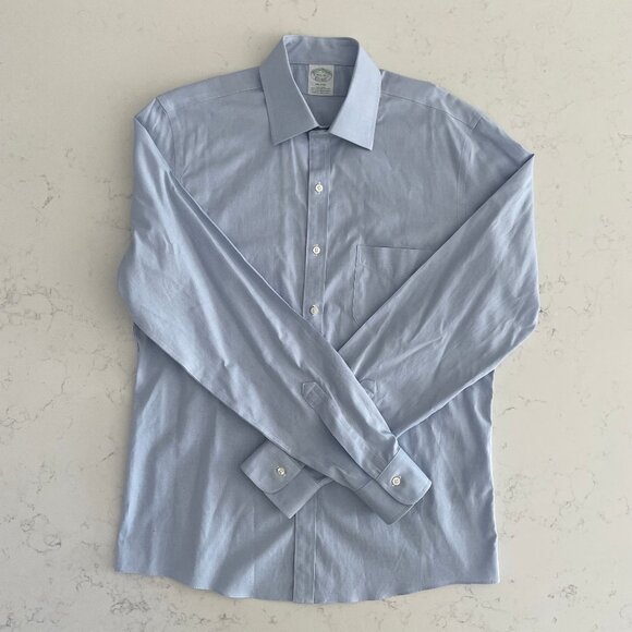 Brooks Brothers Milano Lg Slv Supima Cotton Dress Shirt Blue Sz 15.5 - 36 NWOT - Picture 1 of 15